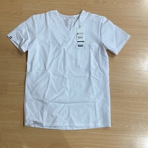 White XS Figs Leon Scrub Top